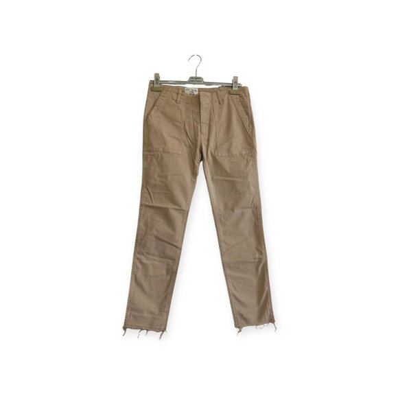 Nili Lotan Jenna Cropped Raw-Edge Pants, Beige/Khaki, Size 4, New with tag - Picture 1 of 13